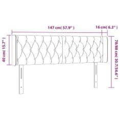 Vidaxl Čelo postele s LED krémové 147x16x78/88 cm látka