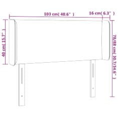 Vidaxl Čelo postele s LED tmavosivé 103x16x78/88 cm zamat