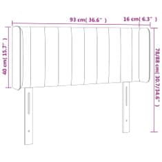 Vidaxl Čelo postele s LED bledosivé 93x16x78/88 cm látka