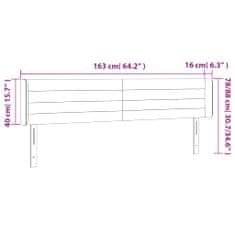 Vidaxl Čelo postele s LED tmavosivé 163x16x78/88 cm látka