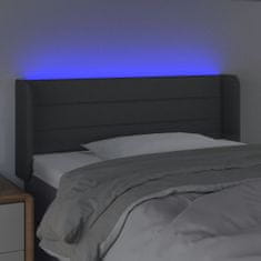 Vidaxl Čelo postele s LED tmavosivé 83x16x78/88 cm látka