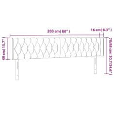 Vidaxl Čelo postele so záhybmi tmavosivé 203x16x78/88 cm látka