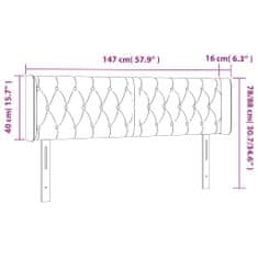 Vidaxl Čelo postele s LED tmavosivé 147x16x78/88 cm látka