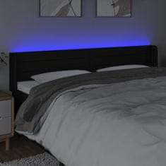 Vidaxl Čelo postele s LED čierne 163x16x78/88 cm látka