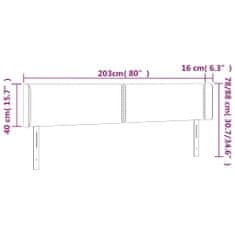 Vidaxl Čelo postele so záhybmi bledosivé 203x16x78/88 cm látka