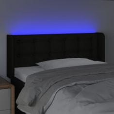 Vidaxl Čelo postele s LED čierne 103x16x78/88 cm látka