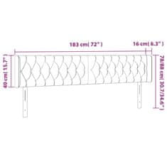 Vidaxl Čelo postele s LED ružové 183x16x78/88 cm zamat