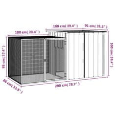 Vidaxl Klietka pre kurčatá antracitová 200x91x100 cm pozinkovaná oceľ