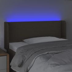 Vidaxl Čelo postele s LED sivohnedé 83x16x78/88 cm látka