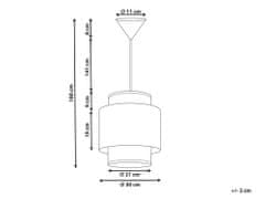 Beliani Ratanová závesná lampa čierna/prírodná BOERI