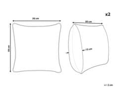Beliani Sada 2 bavlnených vankúšov so vzorom 50 x 50 cm strieborná OUJDA