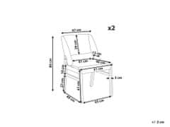 Beliani Sada 2 čalúnených jedálenských stoličiek tmavé drevo/sivá BELLA