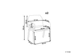 Beliani Sada 2 čalúnených jedálenských stoličiek tmavé drevo/sivá ALBION