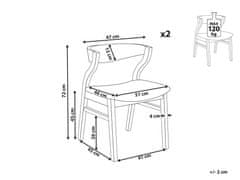 Beliani Sada 2 jedálenských stoličiek svetlé drevo/béžová MAROA