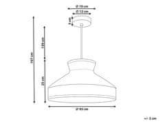 Beliani Ratanová závesná lampa ružová/prírodná BATALI