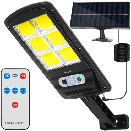 VELMAL Vonkajšie osvetlenie solárne 120 LED COB, IP65, 36 W, 500 lm