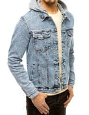 Dstreet Pánska jeansová bunda s kapucňou Silvana nebesky modrá M
