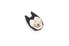 BeWooden unisex drevená brošňa Husky Brooch šedá univerzálny