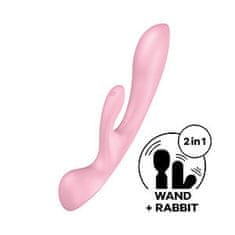 Satisfyer Satisfyer Triple Oh (Pink), rabbit vibrátor a masážna hlavica