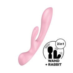 Satisfyer Satisfyer Triple Oh (Pink), rabbit vibrátor a masážna hlavica