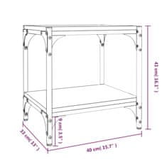 Vidaxl TV skrinka dub sonoma 40x33x41 cm spracované drevo a oceľ