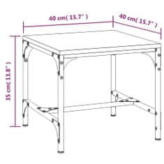 Vidaxl Príručný stolík dymový dub 40x40x35 cm spracované drevo