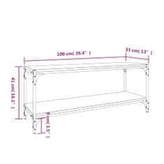 Vidaxl TV skrinka sivý dub sonoma 100x33x41 cm spracované drevo a oceľ