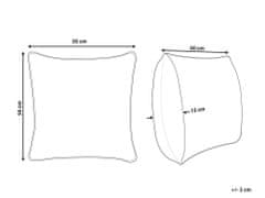 Beliani Bavlnený vankúš so vzorom 50 x 50 cm strieborný OUJDA