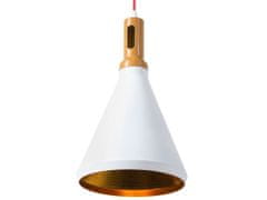Beliani Závesná kovová lampa biela MACKENZIE
