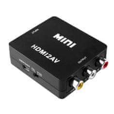 Northix Adaptér HDMI na AV Video Converter – čierny 