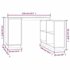 Vidaxl Stolík 110x50x75 cm masívne borovicové drevo