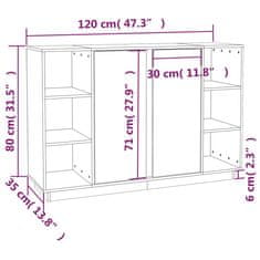 Petromila vidaXL Komoda 120x35x80 cm borovicový masív