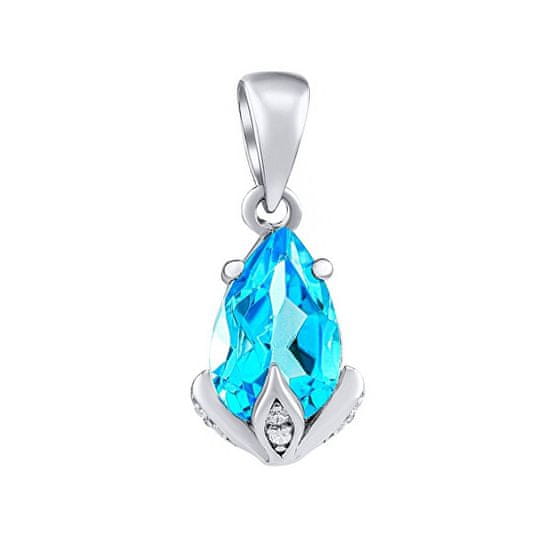 Silvego Strieborný prívesok Clarissa so Swiss Blue Topaz a Brilliance Zirconia JJJ1267PTS