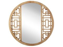 Beliani Nástenné zrkadlo 60 cm svetlé drevo FIRMINY