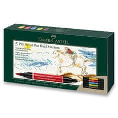 Faber-Castell Popisovač Pitt Artist Pen Dual Marker súprava 5 ks