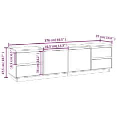 Vidaxl TV skrinka 176x37x47,5 cm masívna borovica