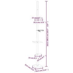 Vidaxl Strom pre mačky od podlahy po strop krémový 263,5-289,5 cm