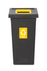 Plafor BAZAR - Odpadkový kôš na triedený odpad Fit Bin black 75 l, žltý - plast