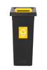 Odpadkový kôš na triedený odpad Fit Bin black 53 l, žltý - plast