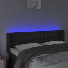 Vidaxl Čelo postele s LED čierne 147x16x78/88 cm umelá koža