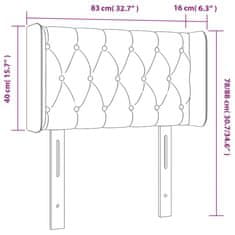 Vidaxl Čelo postele s LED čierne 83x16x78/88 cm zamat