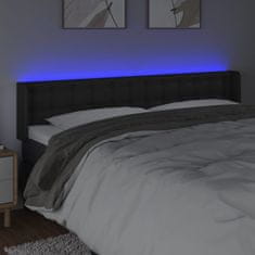 Vidaxl Čelo postele s LED čierne 183x16x78/88 cm umelá koža