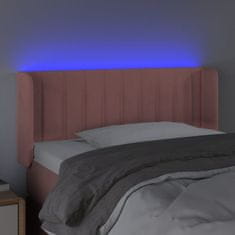 Vidaxl Čelo postele s LED ružové 83x16x78/88 cm zamat