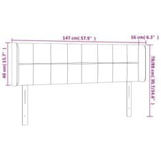 Vidaxl Čelo postele s LED čierne 147x16x78/88 cm zamat