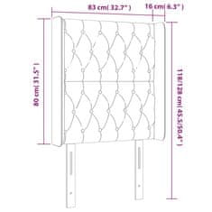 Vidaxl Čelo postele s LED čierne 83x16x118/128 cm látka