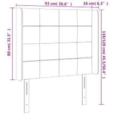 Vidaxl Čelo postele s LED tmavozelené 93x16x118/128 cm zamat