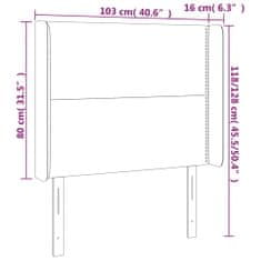 Vidaxl Čelo postele s LED tmavosivé 103x16x118/128 cm látka