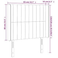 Vidaxl Čelo postele s LED tmavohendé 83x16x118/128 cm látka