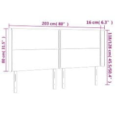 Vidaxl Čelo postele s LED čierne 203x16x118/128 cm umelá koža