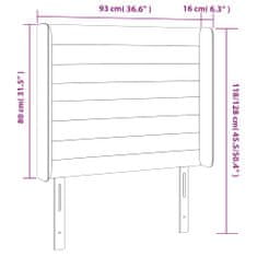 Vidaxl Čelo postele s LED modré 93x16x118/128 cm látka